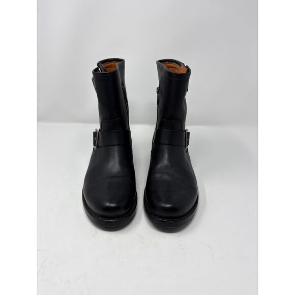 Frye Vicky Engineer Black Buckle Motorcycle Boot  Leather Size 7 - Picture 2 of 10